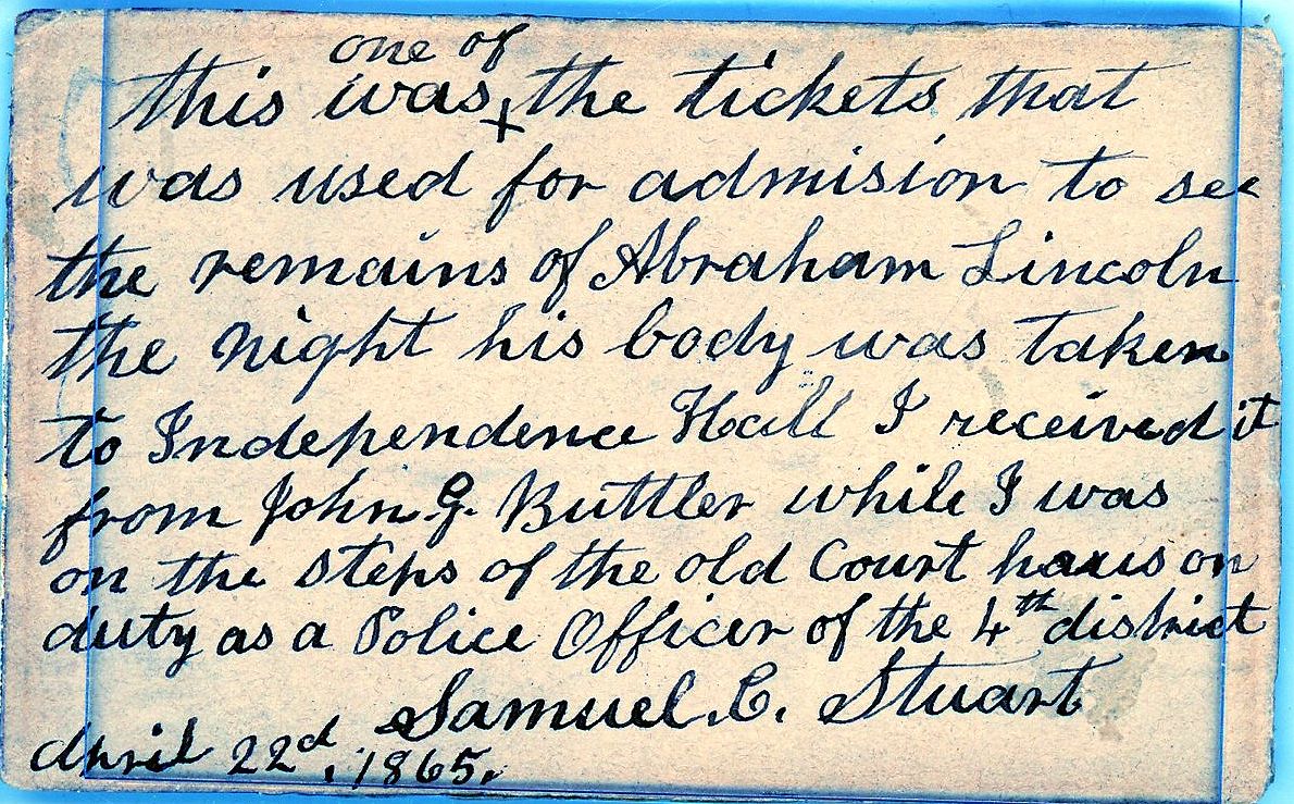 Lincoln Funeral Pass back.jpg