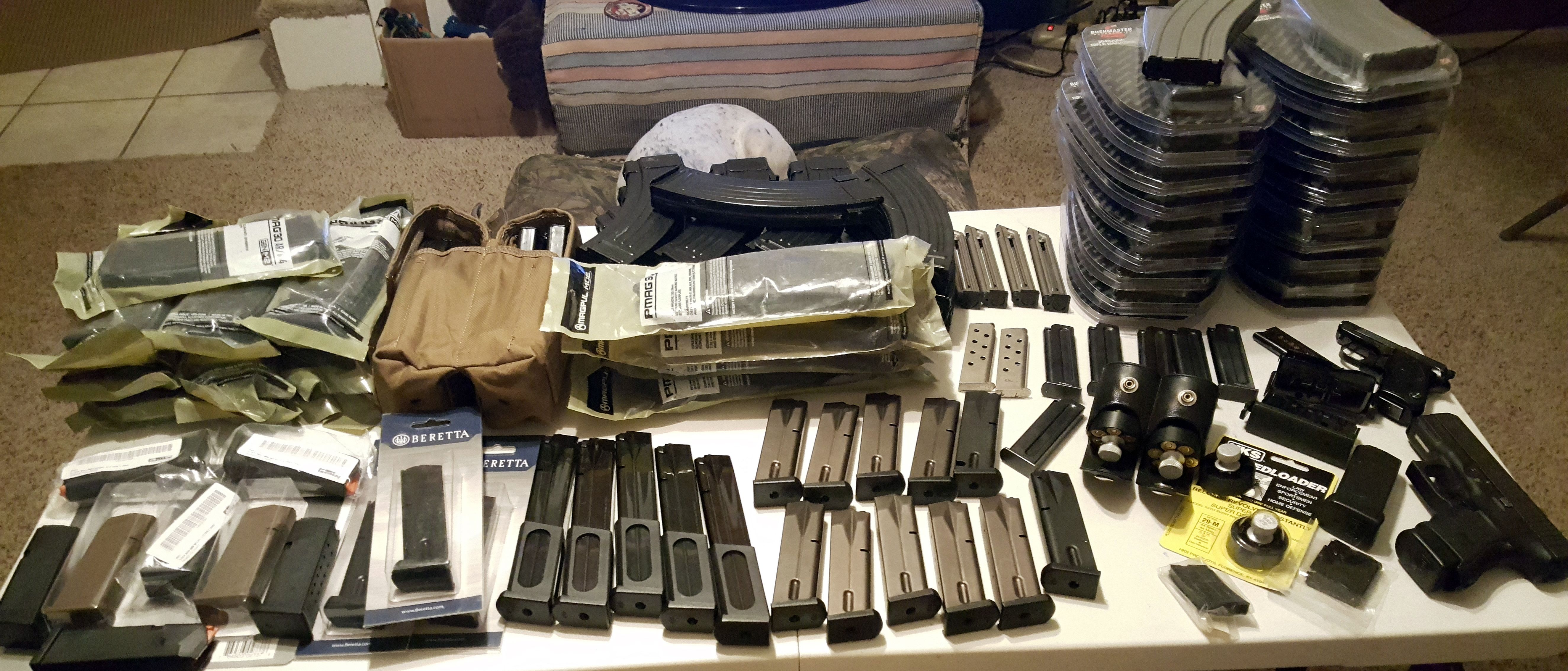 Most Mags At Apartment Not Including at least 1 AK & 4 AR mags with guns - side view.jpg