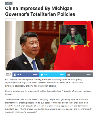 China Impressed By Michigan Governor s Totalitarian Policies   The Babylon Bee.png